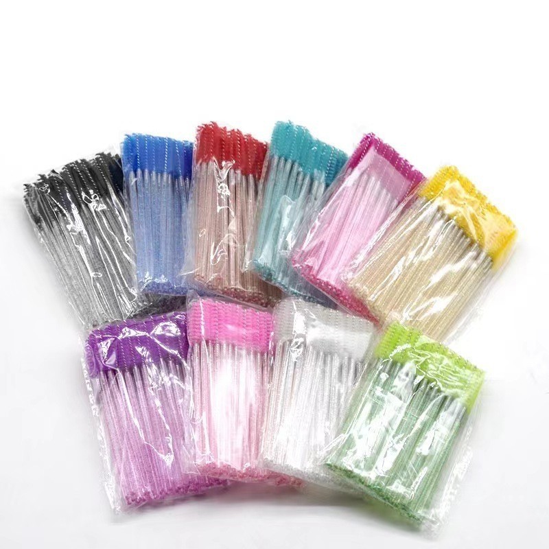 NEWSHOW KIT 600 unidades escovinhas com glitter e sem Glitter Extensão de Cílios e sobrancelha - Beauty
