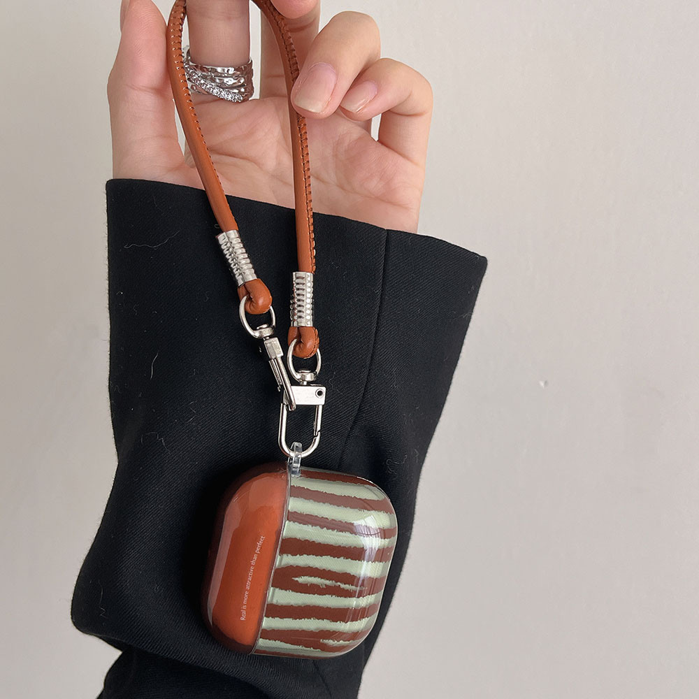 Luxo Listra Contraste Cor Caso Para AirPods Pro3 1 2 3 Pro 2 4 ANC Pro2 Fone De Ouvido Capa Protetora Com Chaveiro Corda em Oferta na Shopee