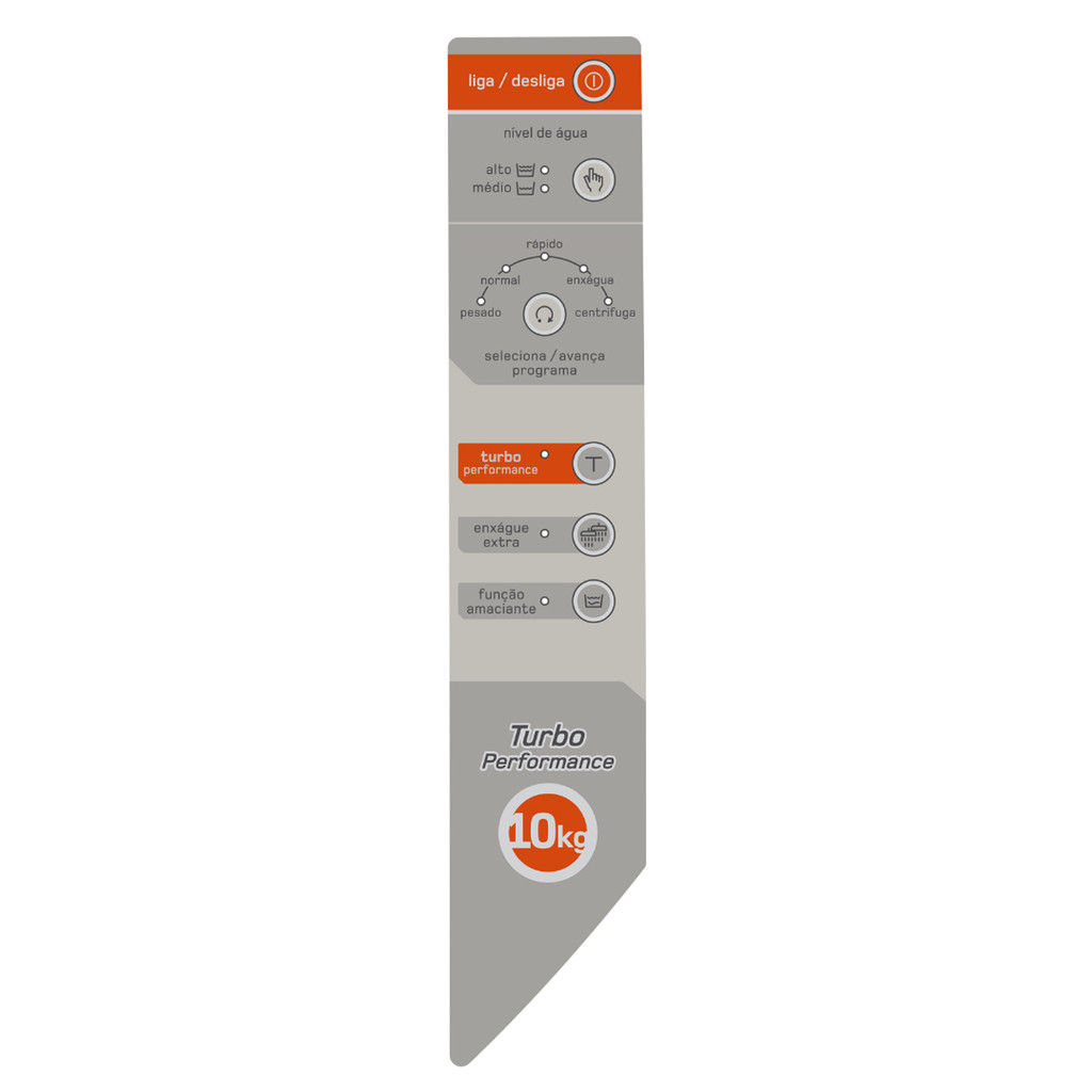 Adesivo Painel Decorativo Para Lavadora de Roupasl Brastemp Turbo Performace10Kg BWG10