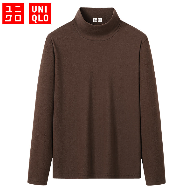 Suéter Masculino UNIQLO Com Gola Alta De Qualidade Dupla Face Veludo Escovado Base Quente
