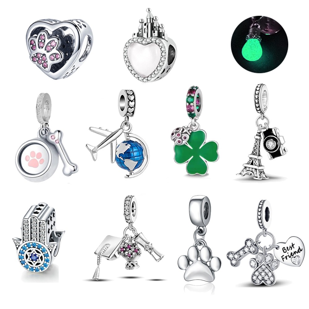 Berloque Pendente Charmes Prata 925 Dangle Charms Jóias Charme Para Pulseira Acessório em Oferta na Shopee