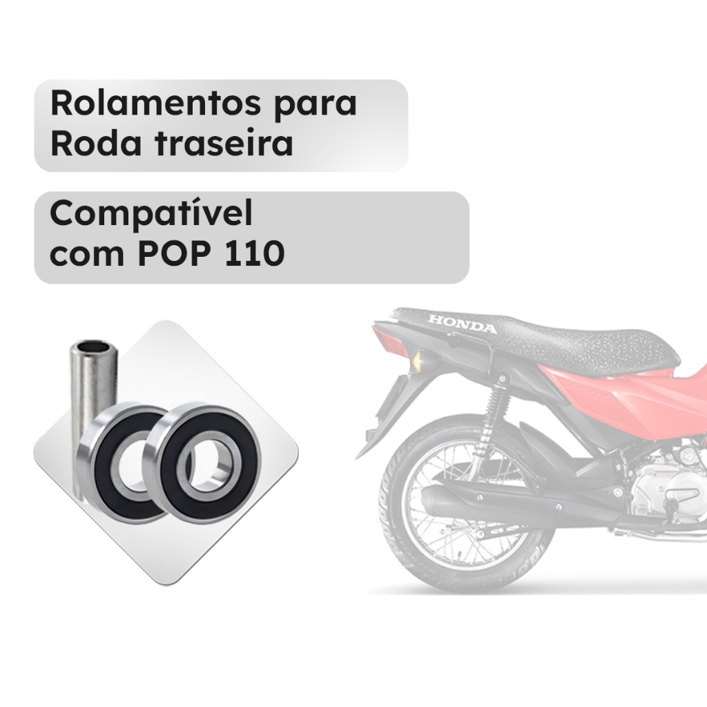 Kit Espaçador com Rolamentos Traseiro para Pop 100/110