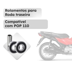 Kit Espaçador com Rolamentos Traseiro para Pop 100/110