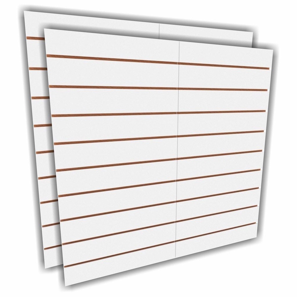 Mdf canaletado 120x120 painel loja parede inteligente Branco