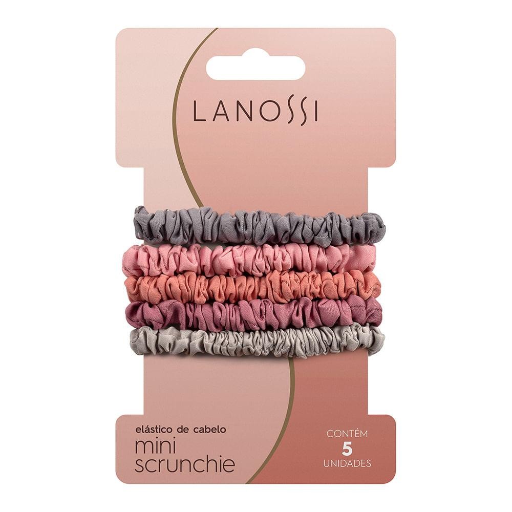 Mini Scrunchie Silver Rosé Lanossi 5 Unidades - Fashion Accessories