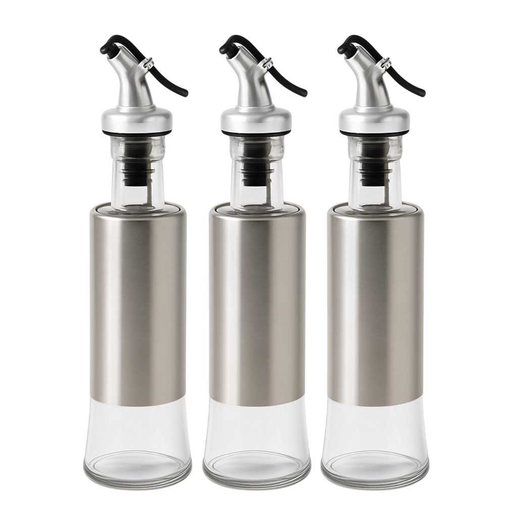 Kit 3 Galheteiro Porta Azeite e Vinagre com Dosador e Anti-respingo 300ml Em Casa Tem