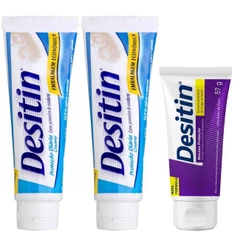 Kit com 2 Desitin Creamy 113g cada e 1 Desitin Máxima Proteção 57g