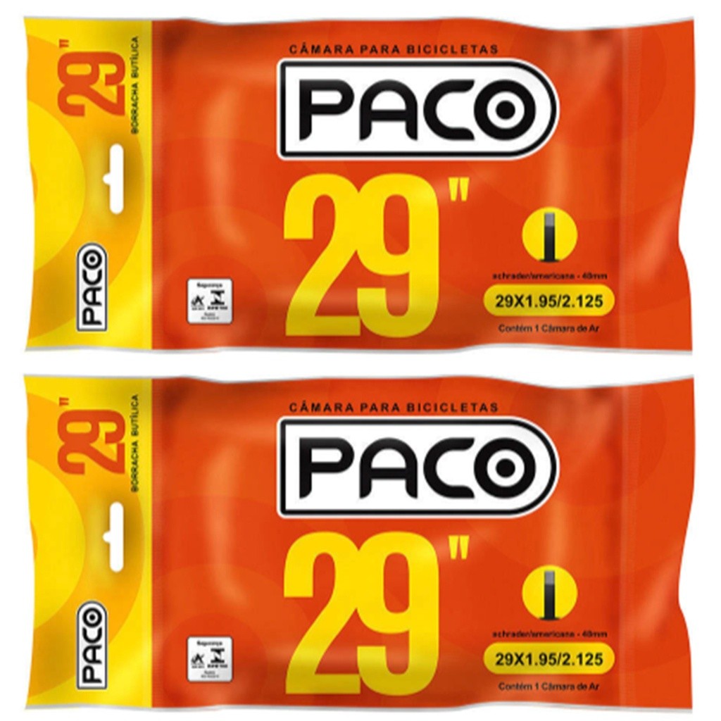 2 Camaras De Ar Mtb Paco Aro 29 48mm Schrader Bico Grosso em Oferta na Shopee