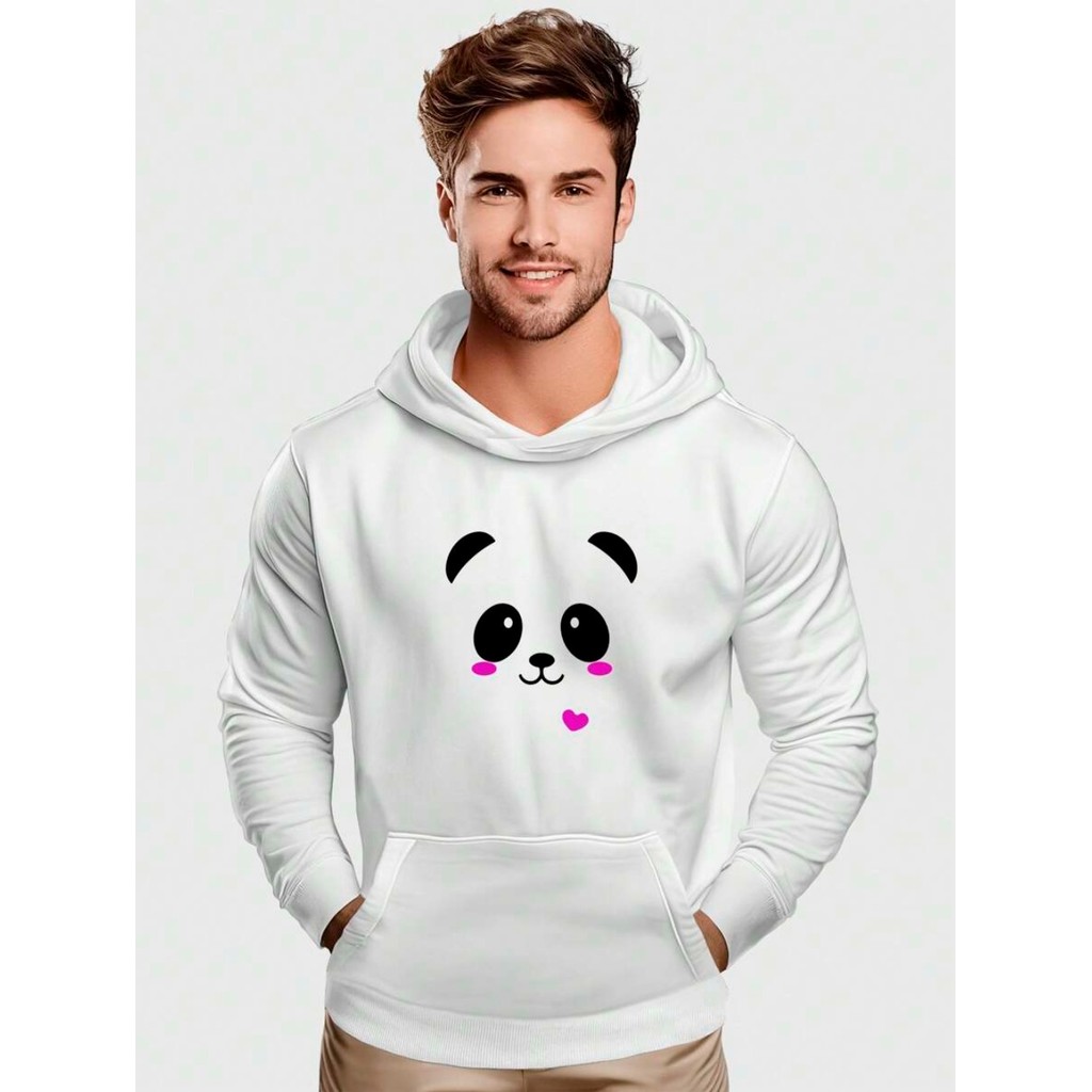 Moletom Canguru Masculino Estampa Panda Casaco de frio blusa de moletom