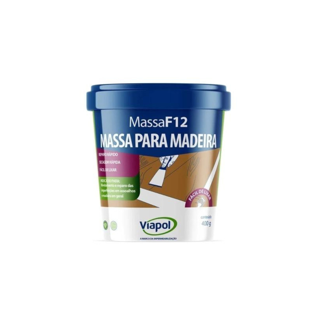 Massa Calafetar F12 Para Madeira 400G Viapol em Oferta na Shopee
