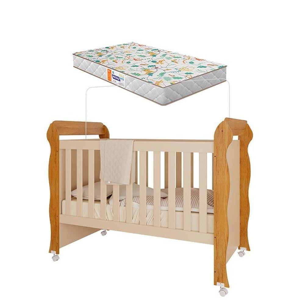 Berço Americano Mirelle Off White Bétula Com Colchão Gazin- Carolina Baby em Oferta na Shopee