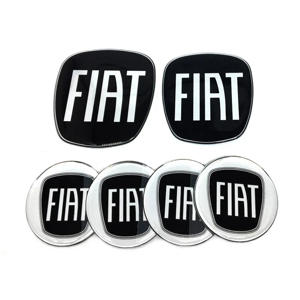 Kit Adesivos Fiat Doblo Emblemas Logo Black Piano - Generico