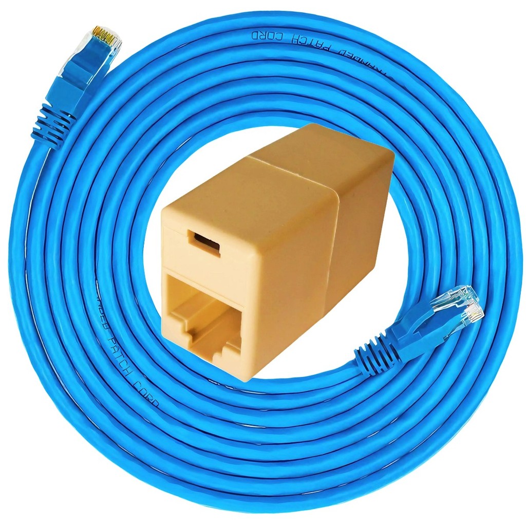 Kit Extensão Cabo De Rede + Emenda/Adaptador RJ45 Disponivel 1M / 3M / 3M ou 4M Giga Alta velocidade