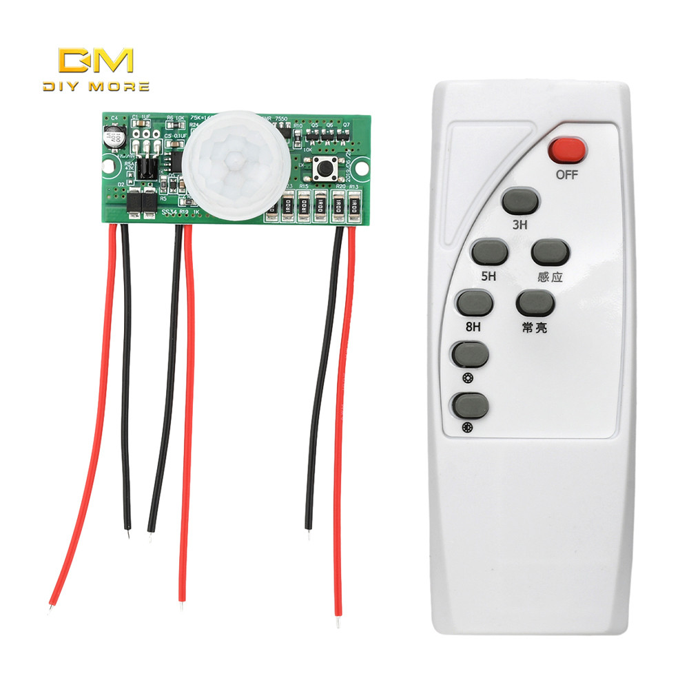 DIYMORE Controle Remoto + Placa De Circuito De Luz Solar De Indução De Corpo Humano 3.2V3.7V De Rua Integrada em Oferta na Shopee