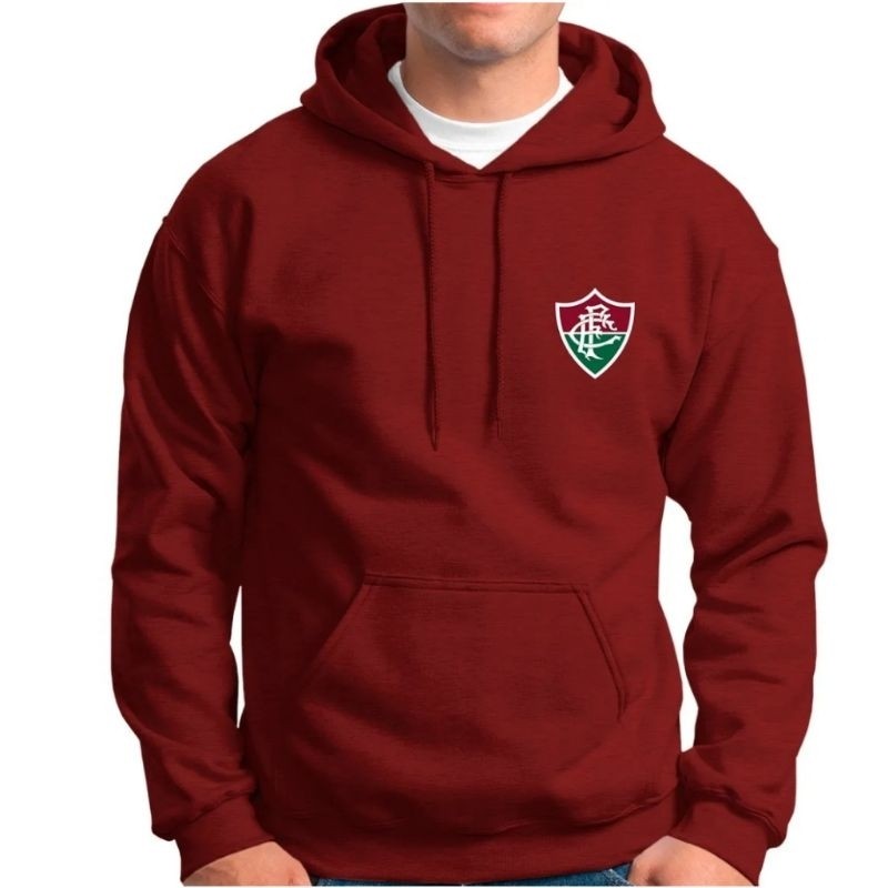 Moletom Masculino do Fluminense flanelado Blusa de Frio Time suéter canguru casaco Fluzao Tricolor Carioca unissex em Oferta na Shopee