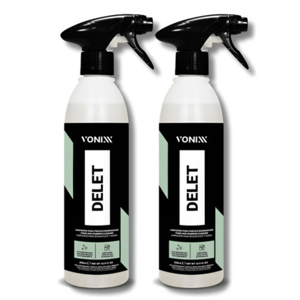 2- Limpador De Pneu Plástico Borracha Delet Vonixx 500ml em Oferta na Shopee