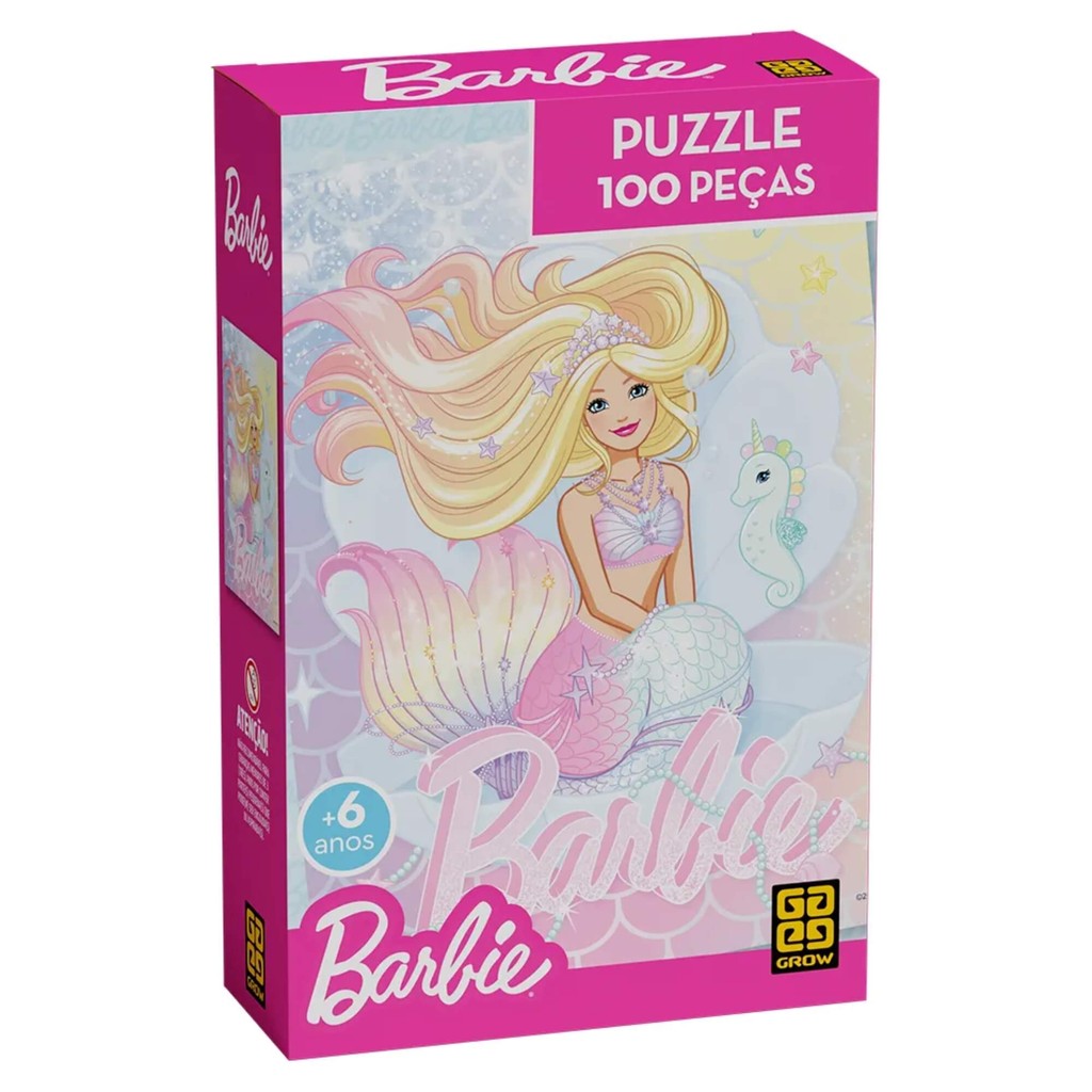 Quebra-Cabeça Barbie Brilhante 100 Peças Grow - 04587 em Oferta na Shopee
