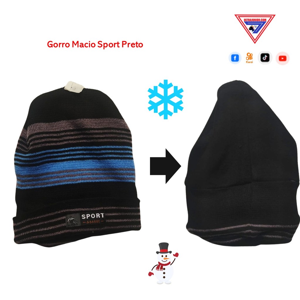 Touca Masculina Gorro Dupla Cor  Com ou Sem Forro | Estilo e Conforto no Inverno