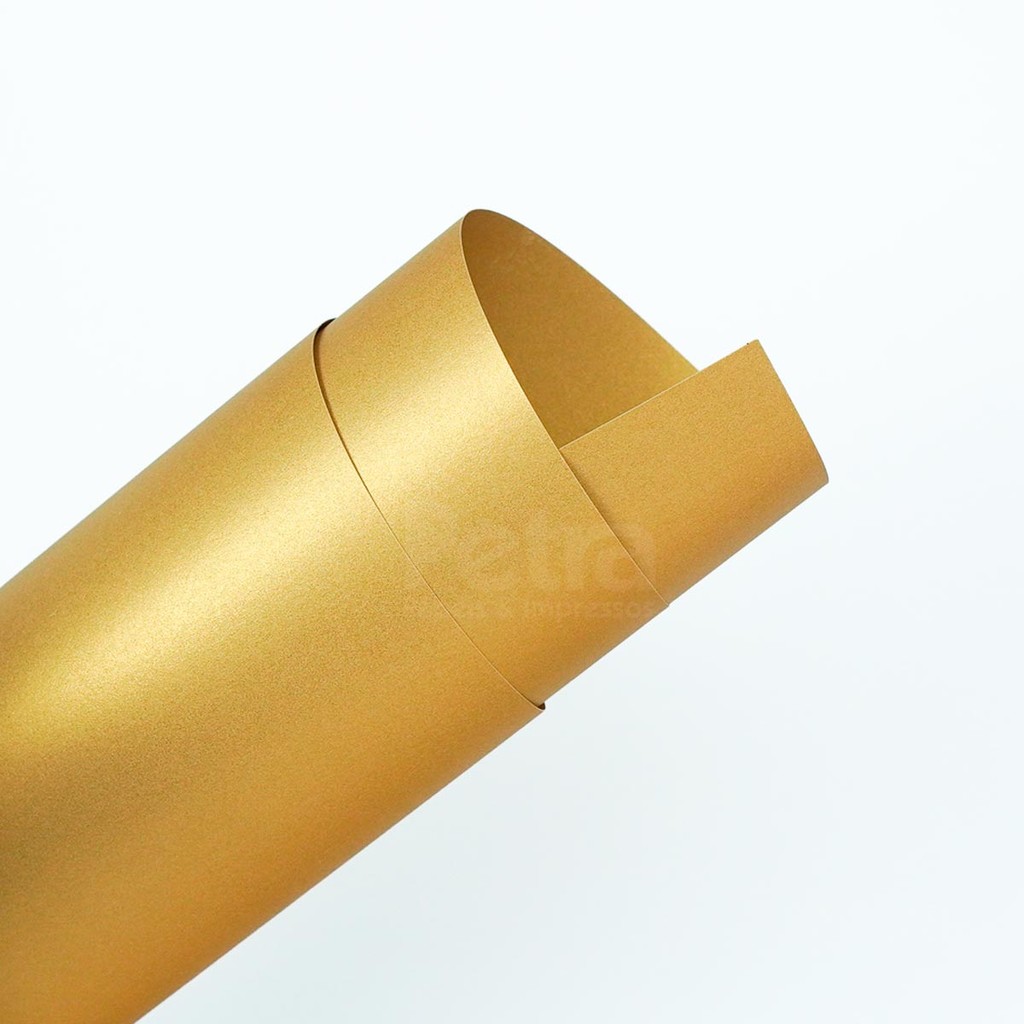 Papel Perolado Ouro Citrino - A4 180g/m² - 25 folhas