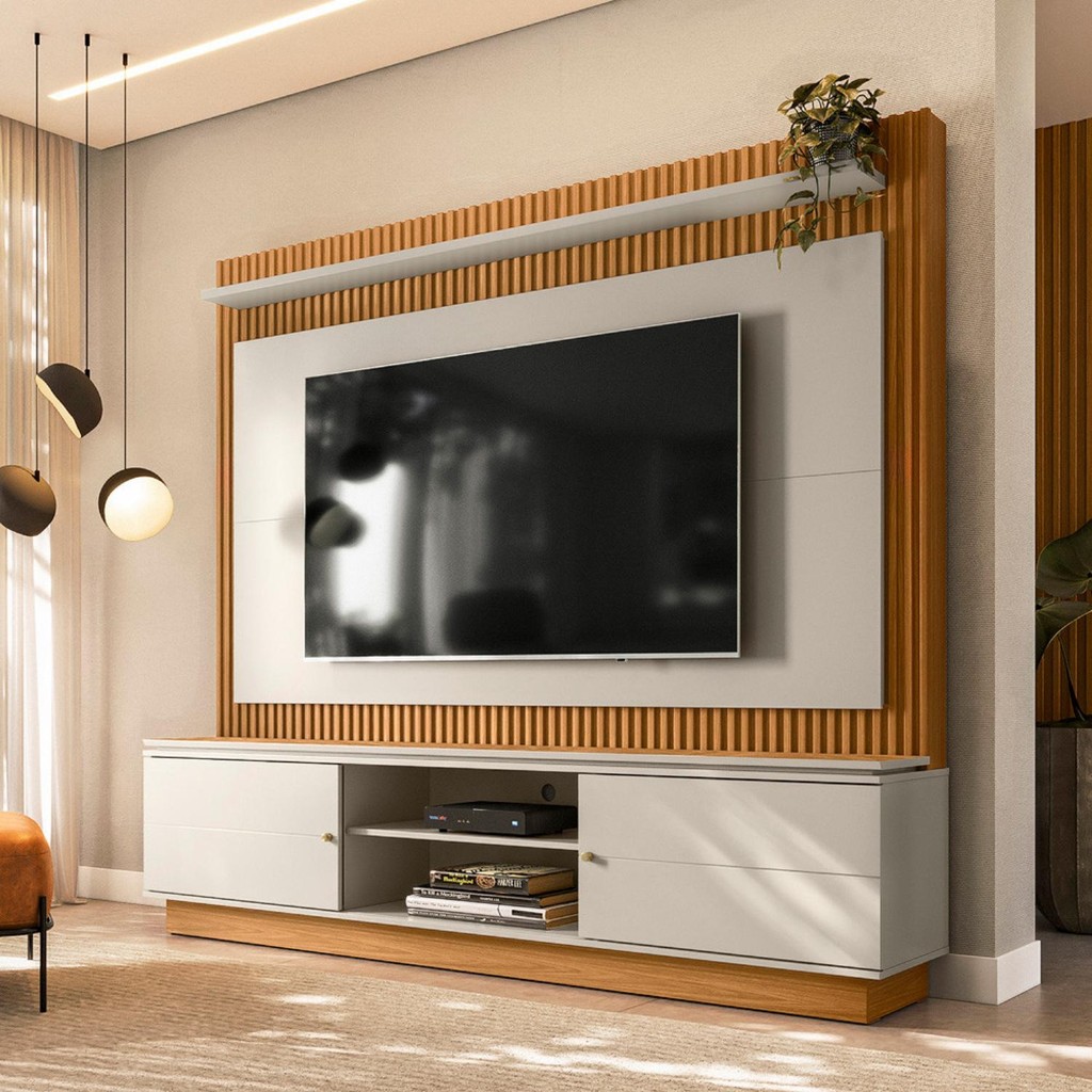 Estante Home para TV 75 polegadas Ripado Guararapes Linea Brasil