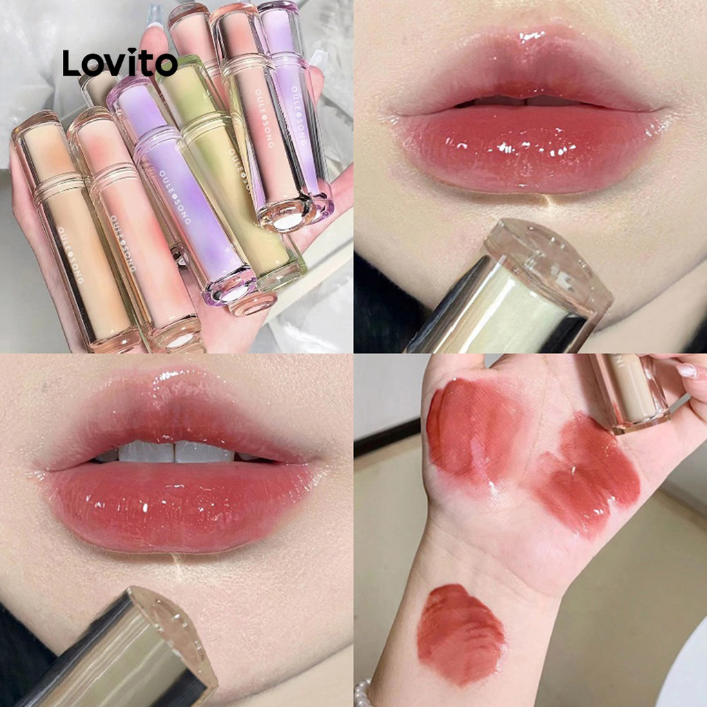 Lovito O Brilho Casual Liso E Duradouro Hidrata Não Desbota O Brilho Labial Para Mulheres LCS09082 em Oferta na Shopee