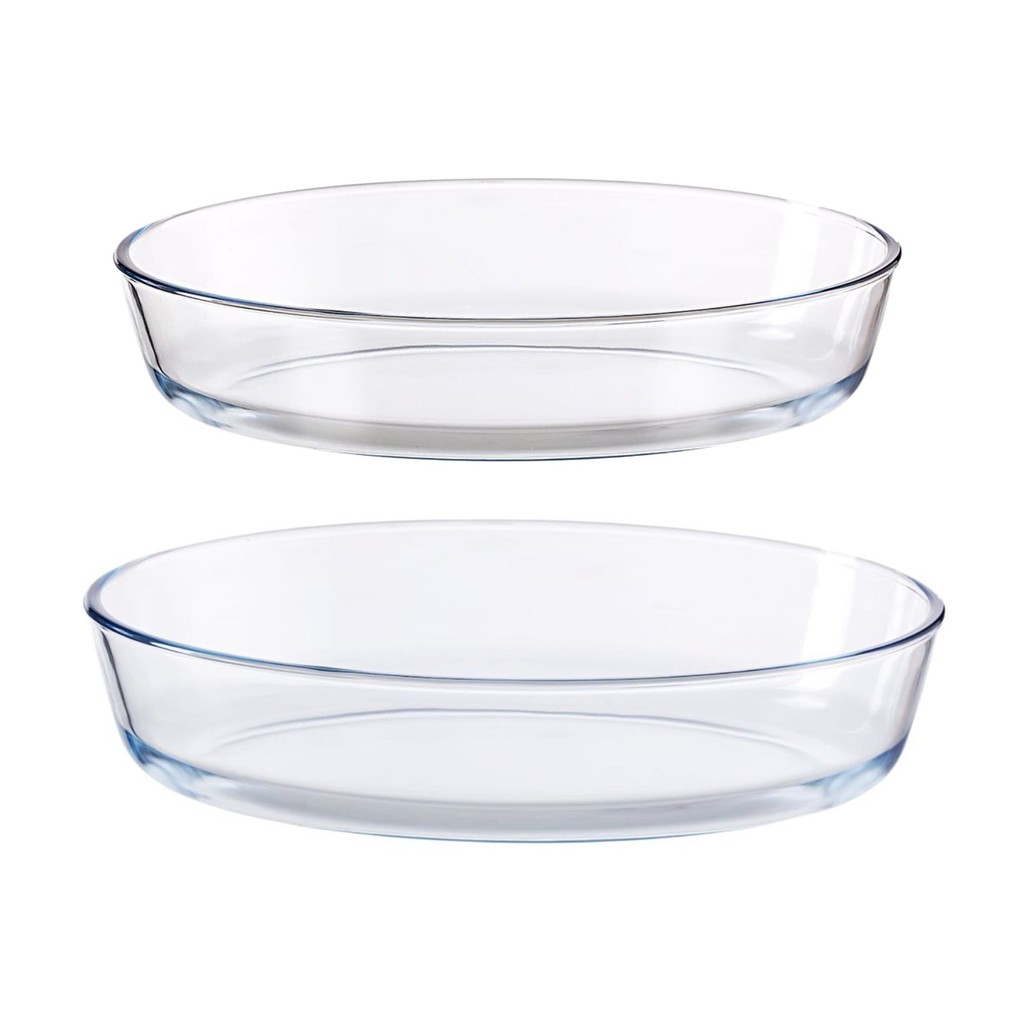 Kit 2 Travessa Oval Lasanheira Assadeira Forno 2400/3000ml Essencial Prática Elegante