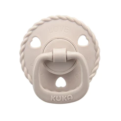 Chupeta Kuka Classic Bico Redondo Corações Tamanho 1 Bege