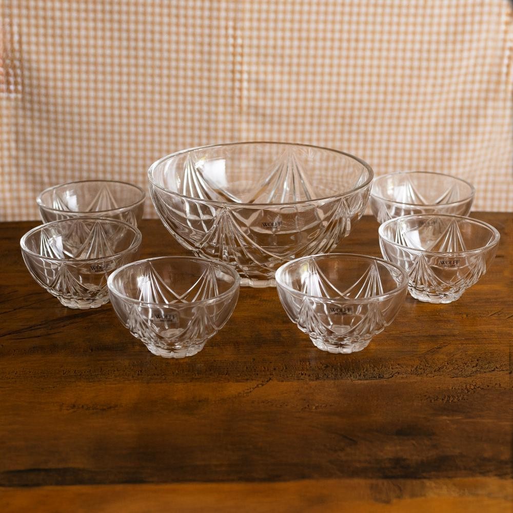 Conjunto 7 Peças para Sobremesa Wolff Sun de Vidro Sobremesa Mesa Posta em Oferta na Shopee