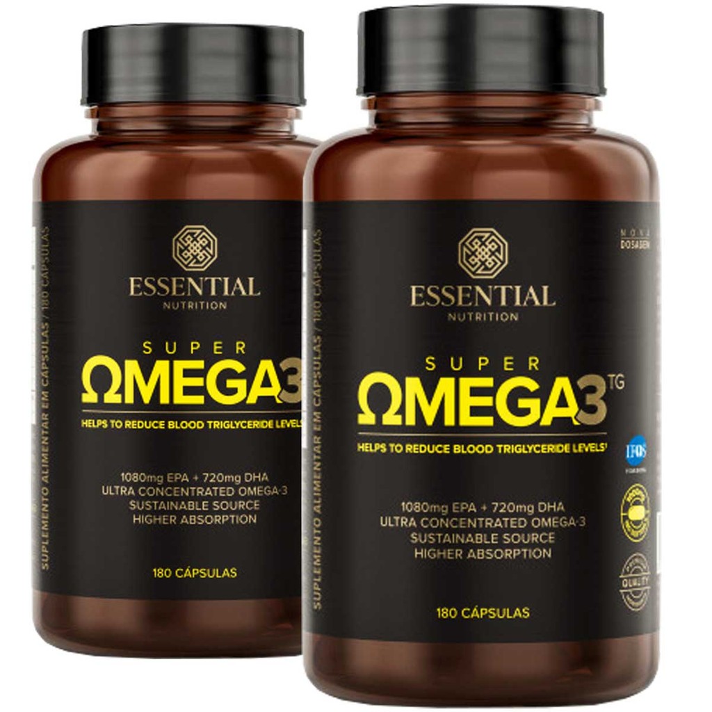 Kit 2 Super Ômega 3 Tg Essential Nutrition 180 Cápsulas