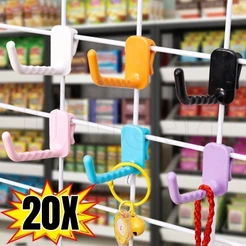 Gancho De Exibição De Prateleira Colorida-Faixa Suspensa Para Armazenamento De Lanches De Clipe Organizadores De Pegboar