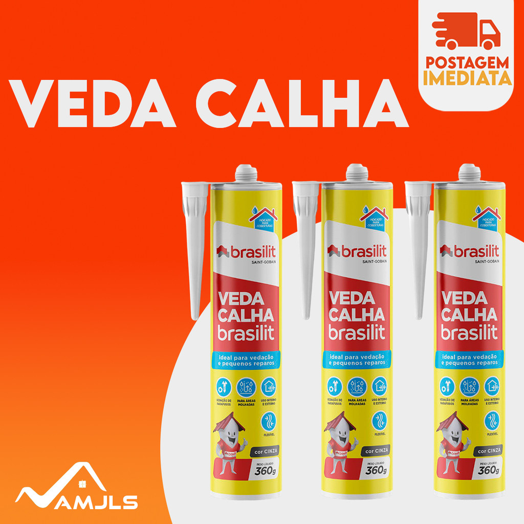 Kit 6 Adesivo Selante Veda Cola Pu Calha Brasilit