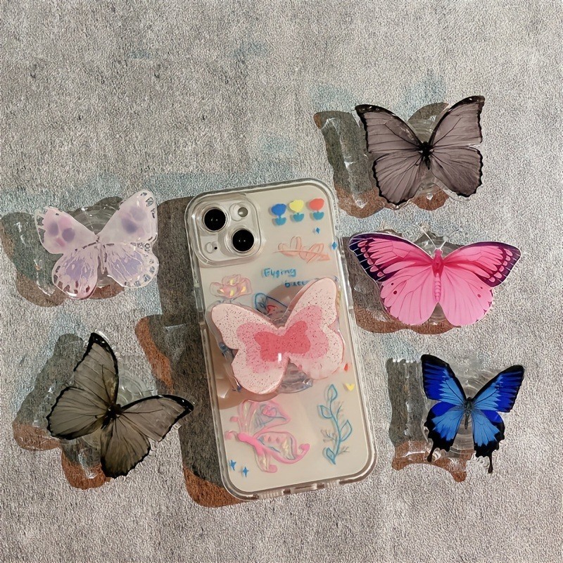Suporte De Borboleta De Cor Gradiente Aperto De Telefone Moda Fantasia Amor Coração Escalável Universal