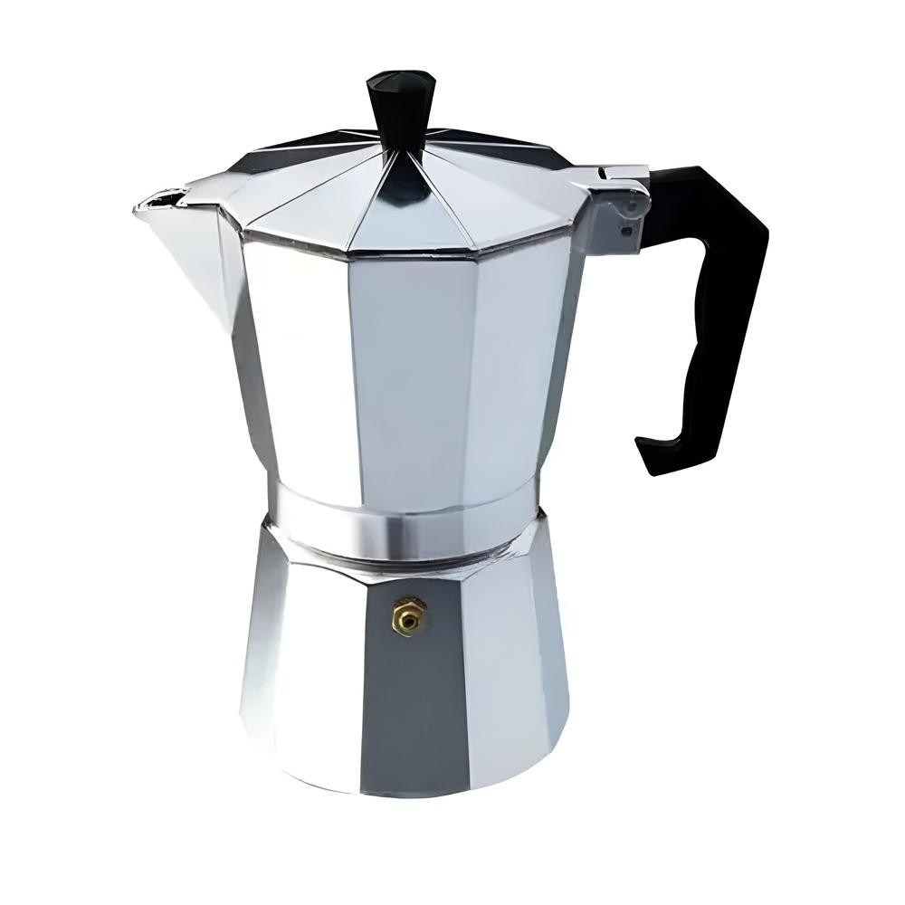 CAFETEIRA ITALIANA 6 XICARAS EXPRESSO GRANDE MOKA LUXO PRATA ALUMINIO MANUAL PROFISSIONAL