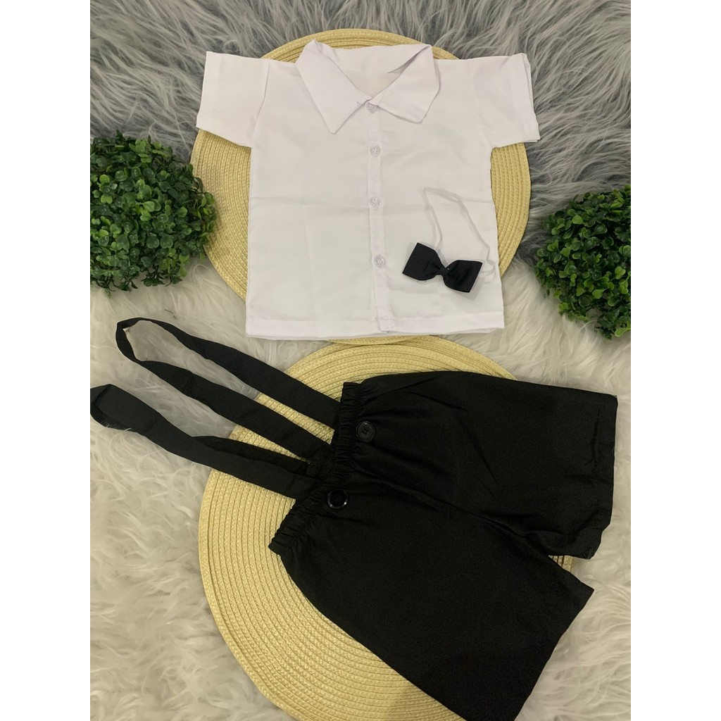 Conjunto Suspensório Infantil Preto Camisa Branca - Batizado, Casamento e Festas em Oferta na Shopee