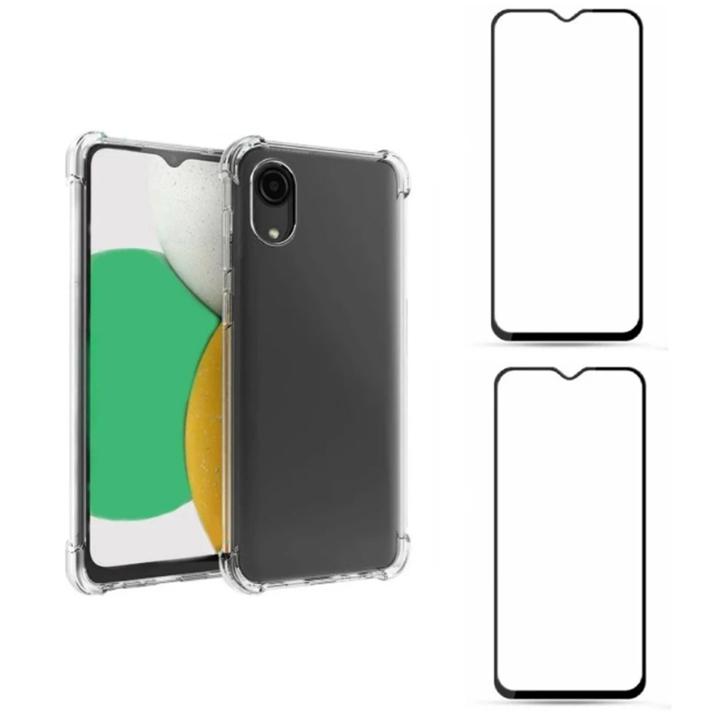 Capa Case Capinha Para Galaxy A03 Core + Kit 2 Películas 3D Vidro Temperado