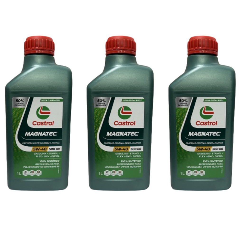 3 Óleo Castrol Magnatec 5w40 Professional Sintétic Volkswagen VW 50888/50999