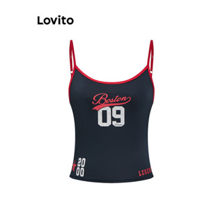 Lovito Regata Casual Estampada Com Letras Para Mulheres L106Ad405 em Oferta na Shopee