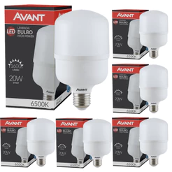 Kit 6 Lâmpada Bulbo Led 20W Luz Branca 6500K Bivolt 127v 220v Soquete E27 Avant