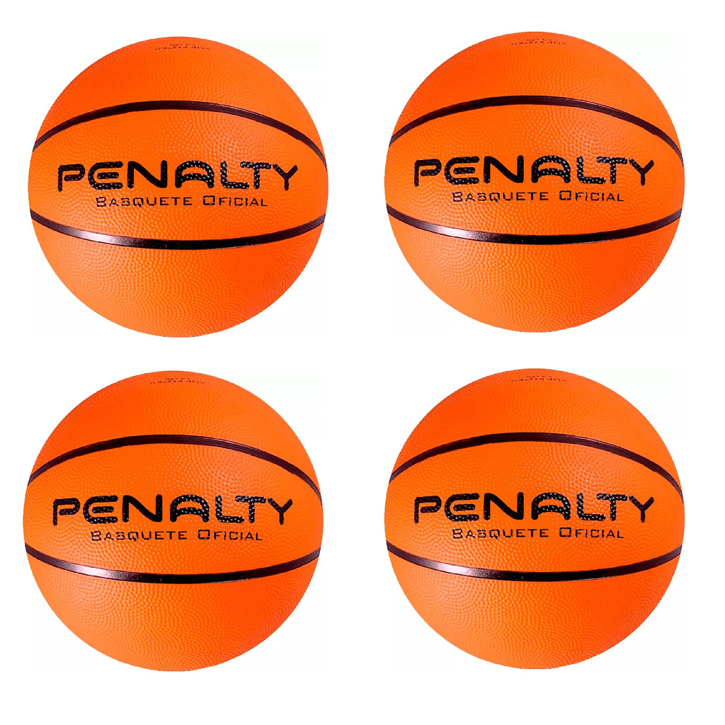 KIT 4 BOLAS DE BASQUETE PLAYOFF IX LARANJA PENALTY