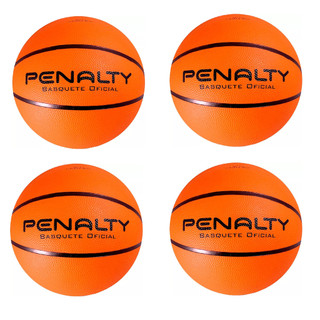 KIT 4 BOLAS DE BASQUETE PLAYOFF IX LARANJA PENALTY