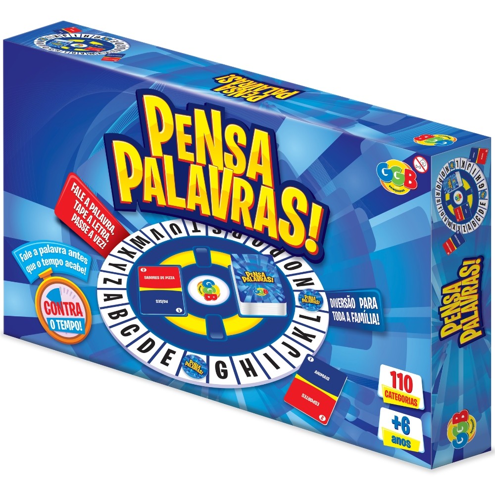 JOGO PENSA PALAVRAS 110 CATEGORIAS GGB BRINQUEDO MESA STOP CARTA TRAVA LETRAS BASTA TAPPLE TABULEIRO - Hobbies & Collections