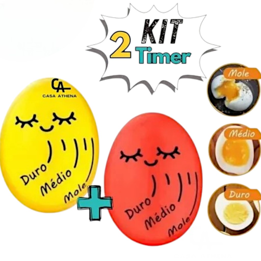 Kit 2/3/4 Timer Ovo Cozido No Ponto Certo Ovo Mollet Temporizador Ovo Resina Não Tóxica