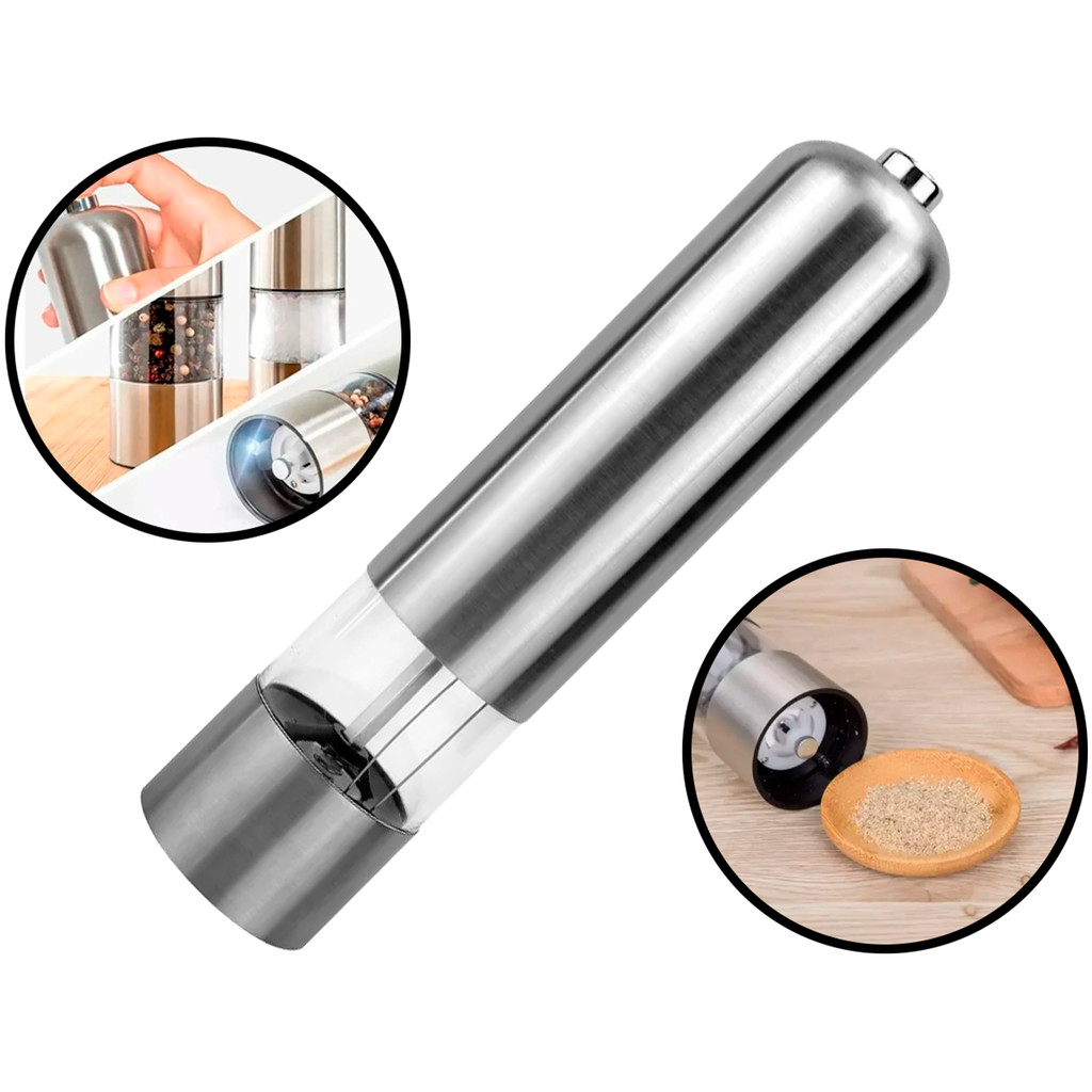 Moedor Para Temperos Triturador Manual Sal Pimenta Condimentos Especiarias Acrílico Aço Inox Clink	 em Oferta na Shopee
