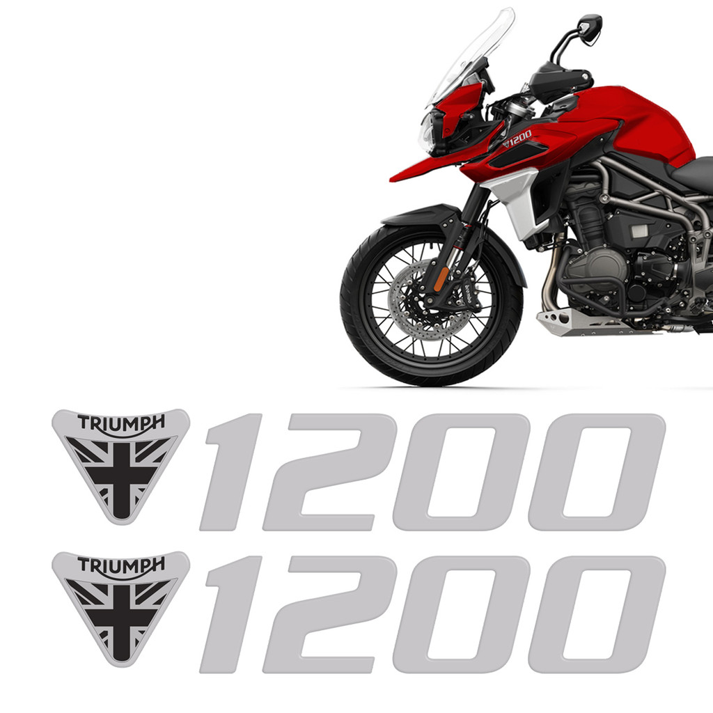 Adesivo Tanque Aba 3D Cinza Resinado Triumph Tiger 1200 Par