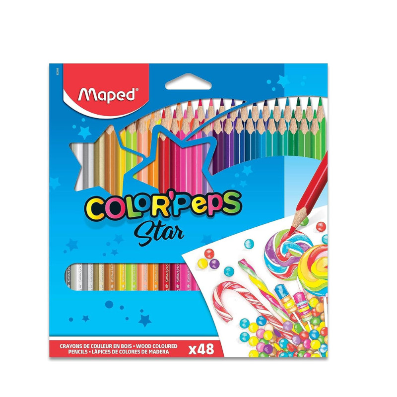 Lápis De Cor Cores Vivas Triangular Maped em Oferta na Shopee