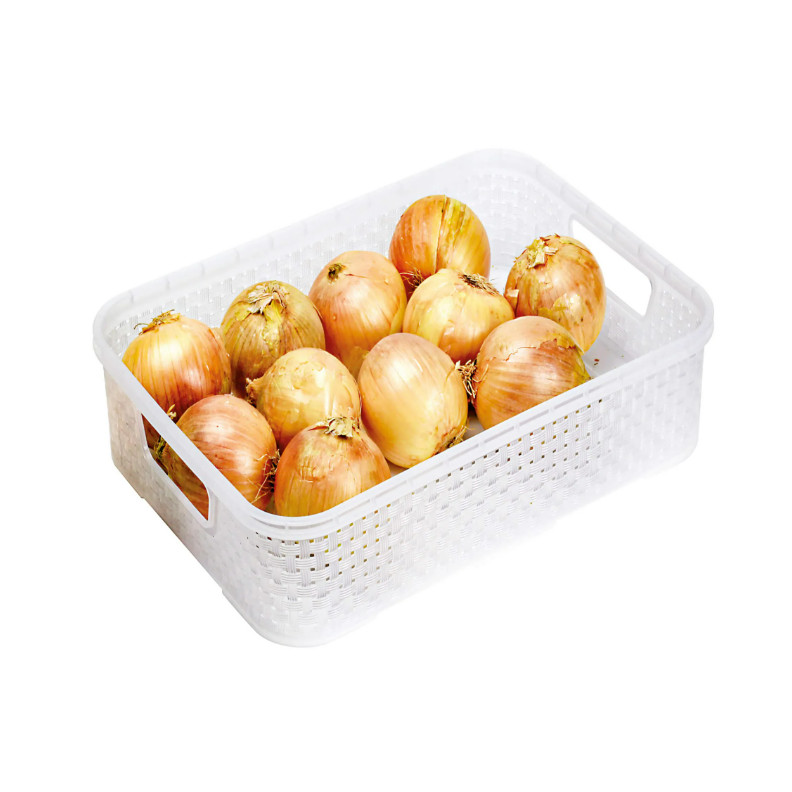 Cesto Organizador Multiuso de Geladeira Armário Rattan 7L  Alimentos Vegetais Cozinha Moderna