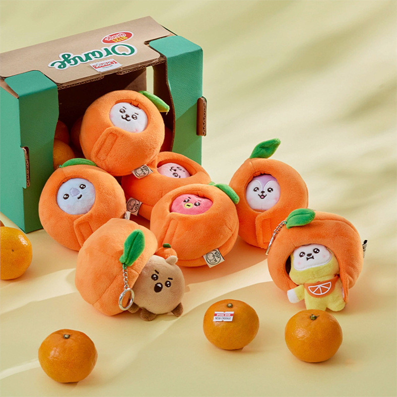 BT21 BTS Orange Series Boneca de pelúcia Pingente Popular Boneca de desenho animado Bolsa Pingente Chaveiro em Oferta na Shopee