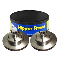 Par Disco Freio Dianteiro Ventilado F1000 1982/1992 Com Cubo