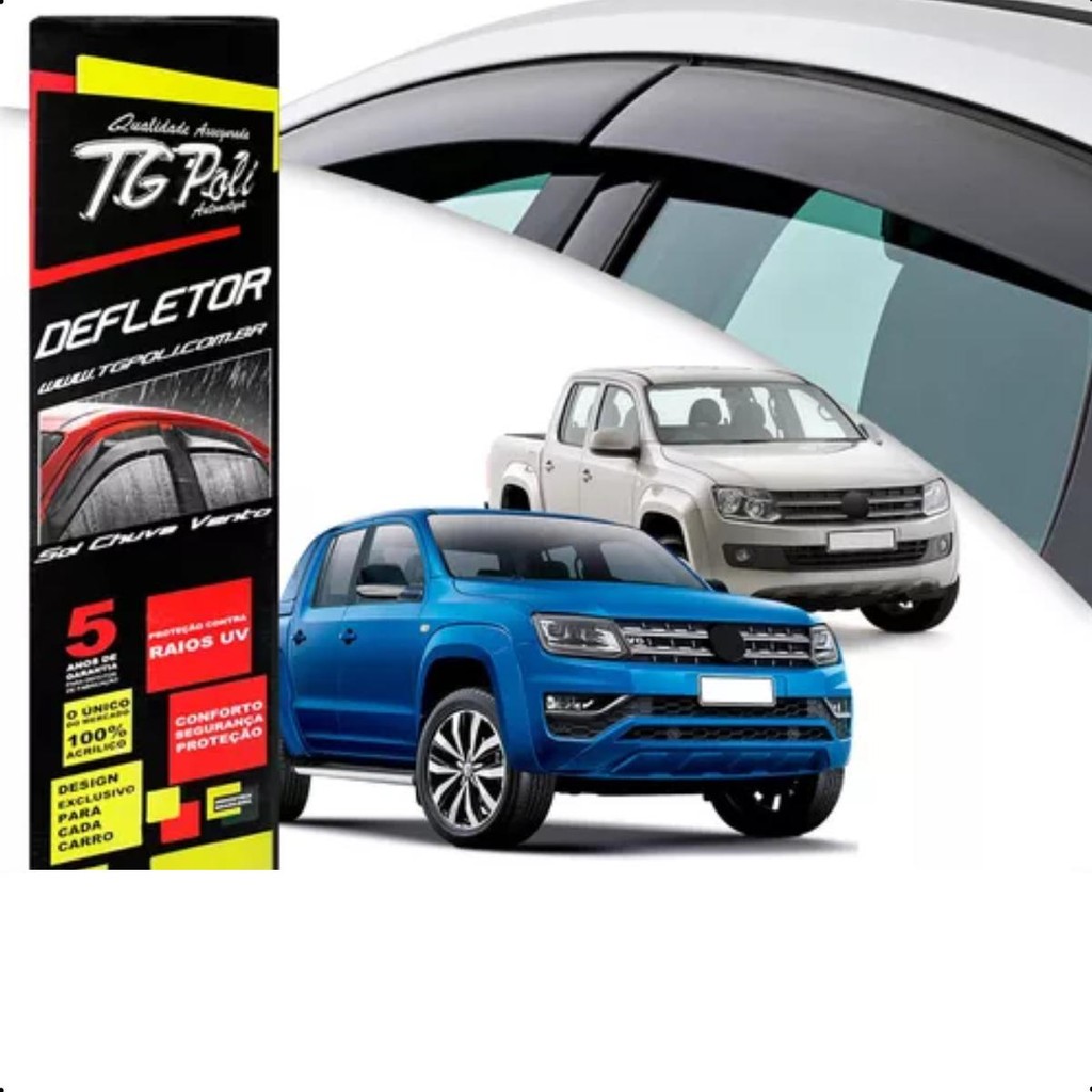 Calha de Chuva Fumê TG Poli Amarok 4 portas 2010 até 2022 em Oferta na Shopee