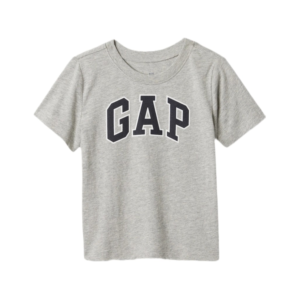 CAMISETA GAP MENINO CINZA LOGO INFANTIL 2 A 5 ANOS
